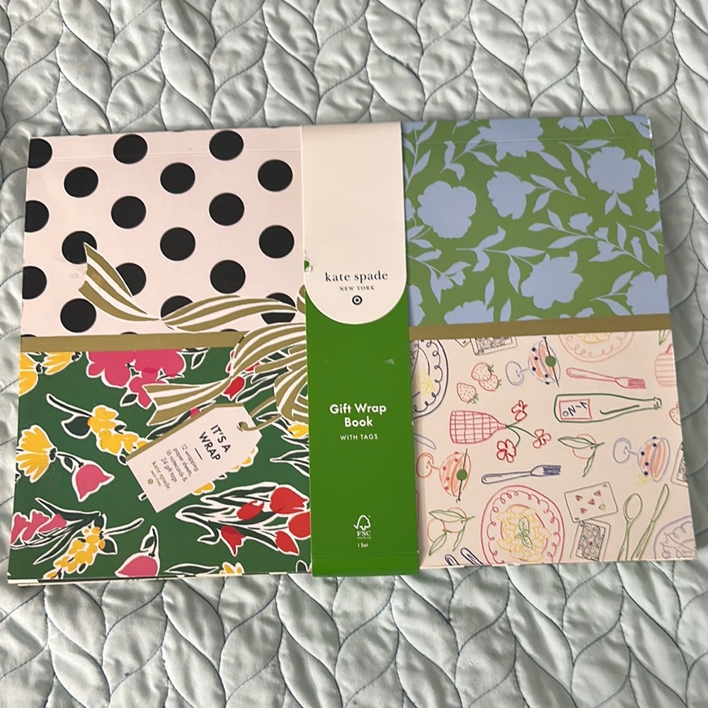 Kate Spade Polka Dot and Floral Gift Wrap Book